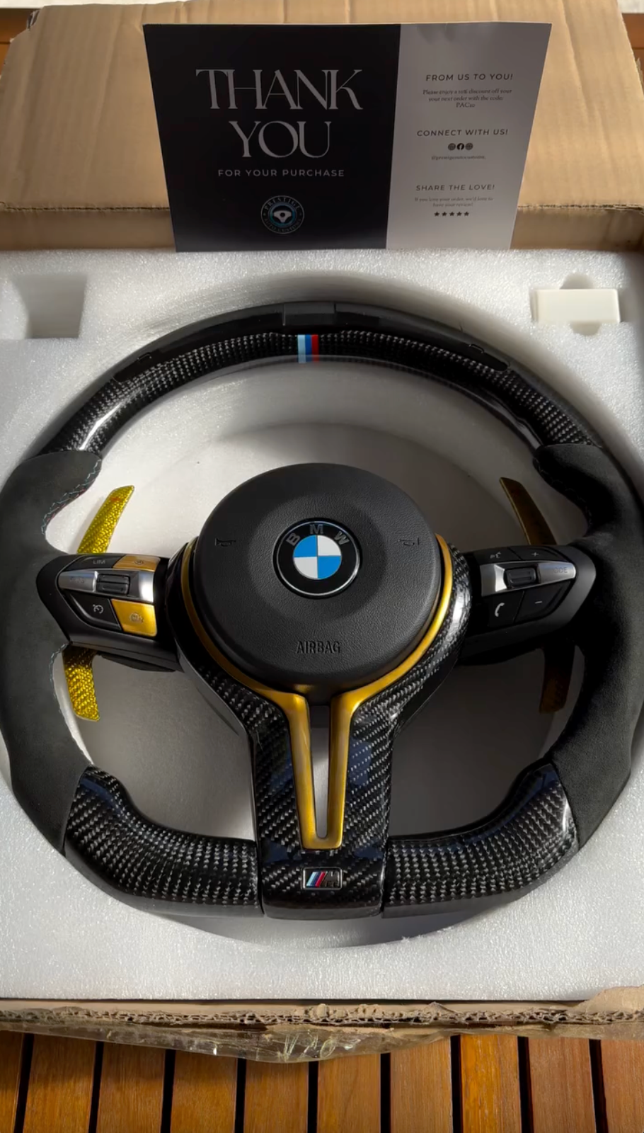 2014 BMW F82 M4 upgraded carbon fibre steering wheel